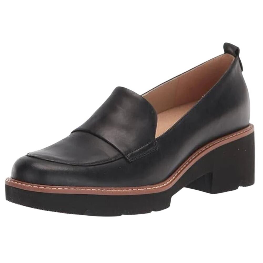 Naturalizer Womens Darry Loafers Size 9 M EU 40 Black Leather EUC
